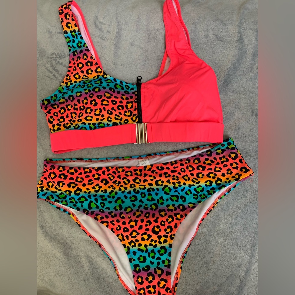 Leopard Neon Bathing Suit (Large)